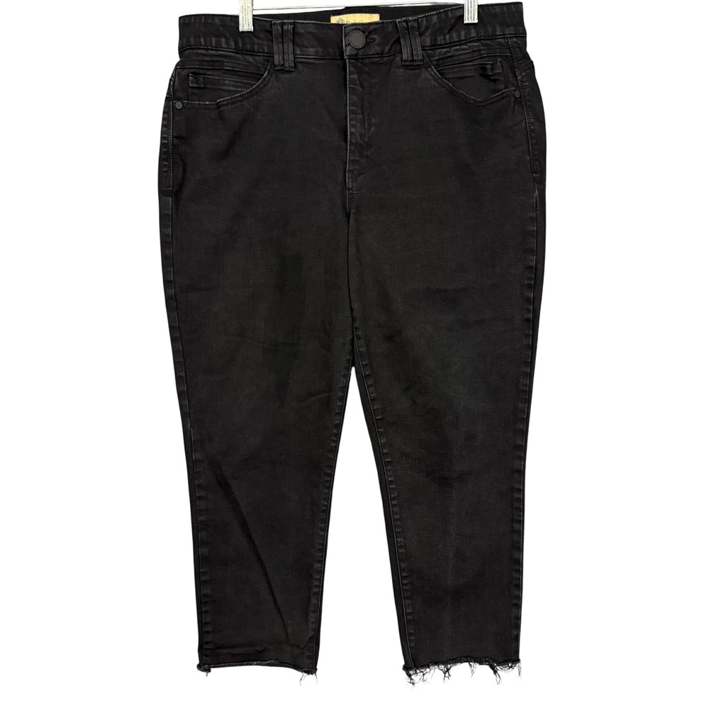 Democracy Jeans Womens 16 Black Crop Slimming Ab Technology Raw Hem BN1873KFSL